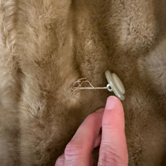 Vintage Faux Fur Brown Mink Button Jacket Coat Small - Picture 13 of 15